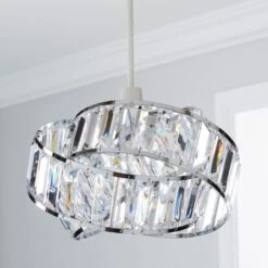 Lilia Acrylic Clear Easy Fit Pendant Shade 7 Lilia Acrylic Clear Easy Fit Pendant Shade -Dunelm 1000070584 alt01