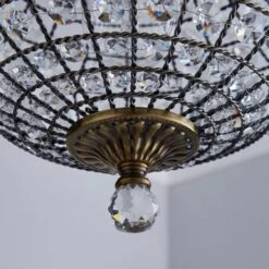 Knightsbridge Crystal Antique Brass Chandelier -Dunelm 1000084119 alt02