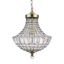 Knightsbridge Crystal Antique Brass Chandelier -Dunelm 1000084119 alt05