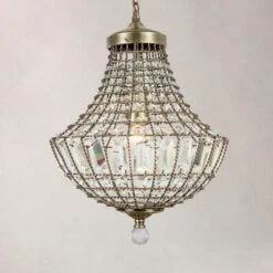 Knightsbridge Crystal Antique Brass Chandelier -Dunelm 1000084119 alt08