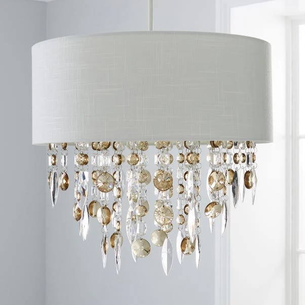 Mila Ivory Jewel Shade Easy Fit Pendant Shade 4 Mila Ivory Jewel Shade Easy Fit Pendant Shade - Image 2