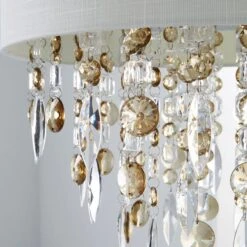 Mila Ivory Jewel Shade Easy Fit Pendant Shade 9 Mila Ivory Jewel Shade Easy Fit Pendant Shade -Dunelm 1000084151 alt02