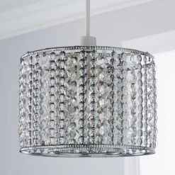 Monica Chrome Easy Fit Pendant Shade 7 Monica Chrome Easy Fit Pendant Shade -Dunelm 1000084153 alt01