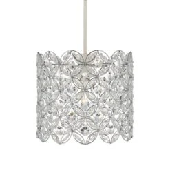 Arden Floral Chrome Easy Fit Pendant Shade -Dunelm 1000093327 alt05