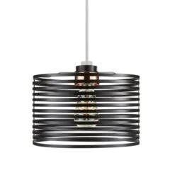 Kiel Black Easy Fit Pendant Shade 10 Kiel Black Easy Fit Pendant Shade -Dunelm 1000093328 alt05