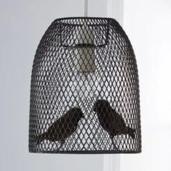 Livry Bird Grey Easy Fit Pendant Shade -Dunelm 1000111889 alt01