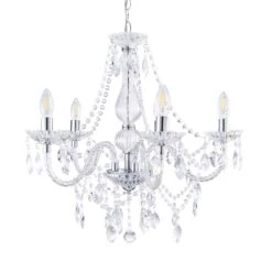 Marie Therese Chrome Integrated LED 5 Light Chandelier 13 Marie Therese Chrome Integrated LED 5 Light Chandelier -Dunelm 1000111924 alt05