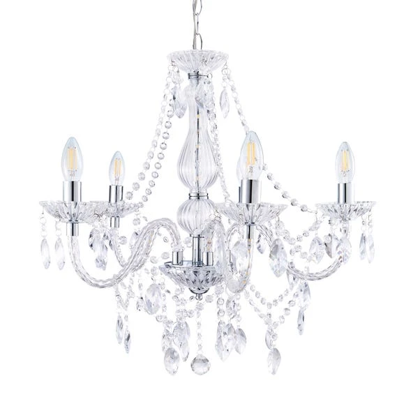 Marie Therese Chrome Integrated LED 5 Light Chandelier 7 Marie Therese Chrome Integrated LED 5 Light Chandelier - Image 5