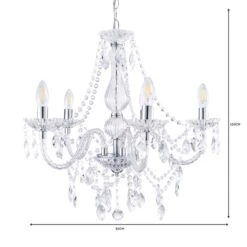 Marie Therese Chrome Integrated LED 5 Light Chandelier 14 Marie Therese Chrome Integrated LED 5 Light Chandelier -Dunelm 1000111924 alt06