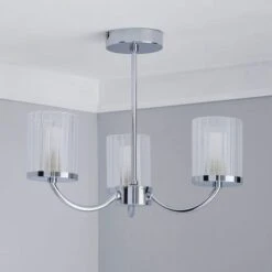 Mavia 3 Light Glass Bathroom Semi Flush Ceiling Light 10 Mavia 3 Light Glass Bathroom Semi Flush Ceiling Light -Dunelm 1000119719 alt01