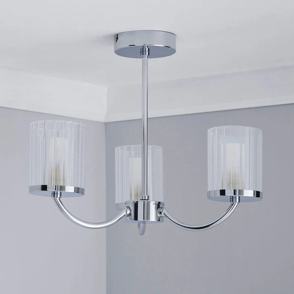 Mavia 3 Light Glass Bathroom Semi Flush Ceiling Light 4 Mavia 3 Light Glass Bathroom Semi Flush Ceiling Light - Image 2