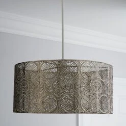 Manila Nickel Easy Fit Pendant Shade 7 Manila Nickel Easy Fit Pendant Shade -Dunelm 1000119856 alt01