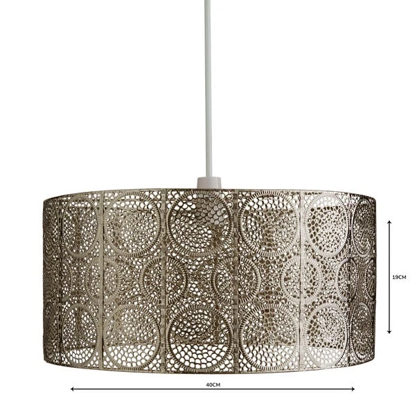 Manila Nickel Easy Fit Pendant Shade 6 Manila Nickel Easy Fit Pendant Shade - Image 4
