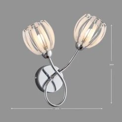 Rosa 2 Light Chrome Wall Light -Dunelm 1000137329 alt04