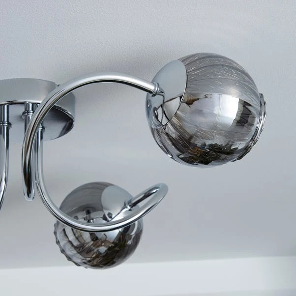 Arta 3 Light Semi Flush Chrome Ceiling Light 5 Arta 3 Light Semi Flush Chrome Ceiling Light - Image 3