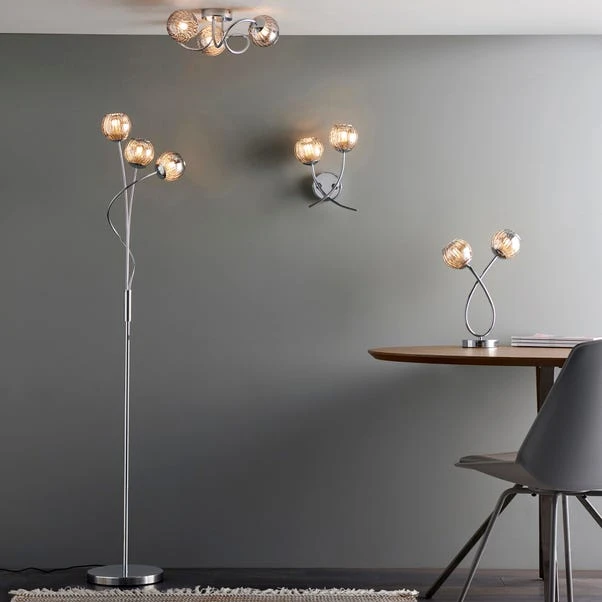 Arta 3 Light Semi Flush Chrome Ceiling Light 8 Arta 3 Light Semi Flush Chrome Ceiling Light - Image 6