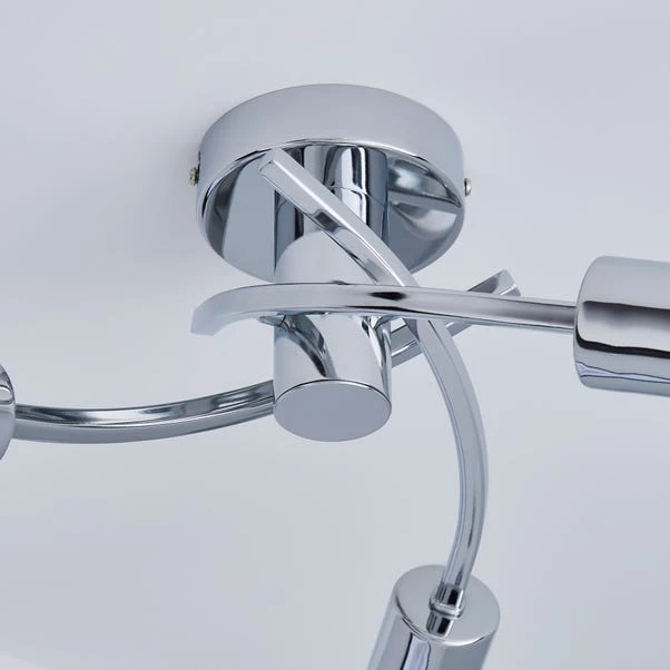 Corvus 3 Light Chrome Semi Flush Ceiling Light 6 Corvus 3 Light Chrome Semi Flush Ceiling Light - Image 4