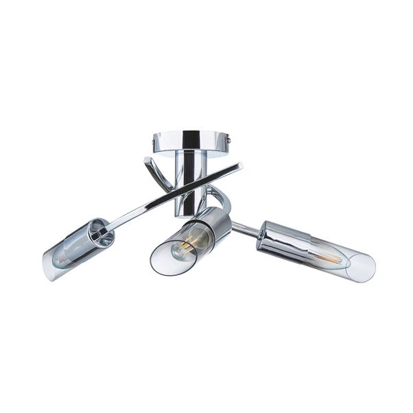 Corvus 3 Light Chrome Semi Flush Ceiling Light 8 Corvus 3 Light Chrome Semi Flush Ceiling Light - Image 6