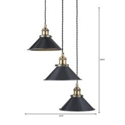 Logan Grey Industrial 3 Light Cluster Ceiling Light -Dunelm 1000139091 alt06