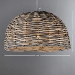 Lari Split Weave Grey Easy Fit Pendant Shade -Dunelm 1000139117 alt03