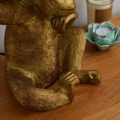 Odisha Resin Monkey Gold Table Lamp -Dunelm 1000139185 alt03