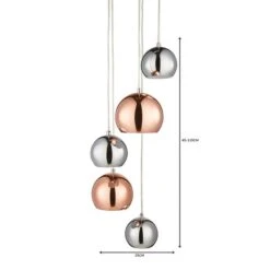 Sora Metallic 5 Light Cluster Ceiling Light 14 Sora Metallic 5 Light Cluster Ceiling Light -Dunelm 1000149084 alt06