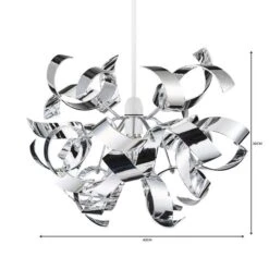 Iris Ribbon Chrome Easy Fit Pendant 12 Iris Ribbon Chrome Easy Fit Pendant -Dunelm 1000149095 alt06