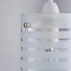 Grayson Stripe Glass White Easy Fit Pendant Shade 10 Grayson Stripe Glass White Easy Fit Pendant Shade -Dunelm 1000149114 alt02