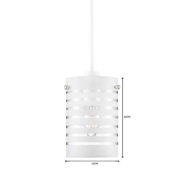 Grayson Stripe Glass White Easy Fit Pendant Shade 7 Grayson Stripe Glass White Easy Fit Pendant Shade - Image 5