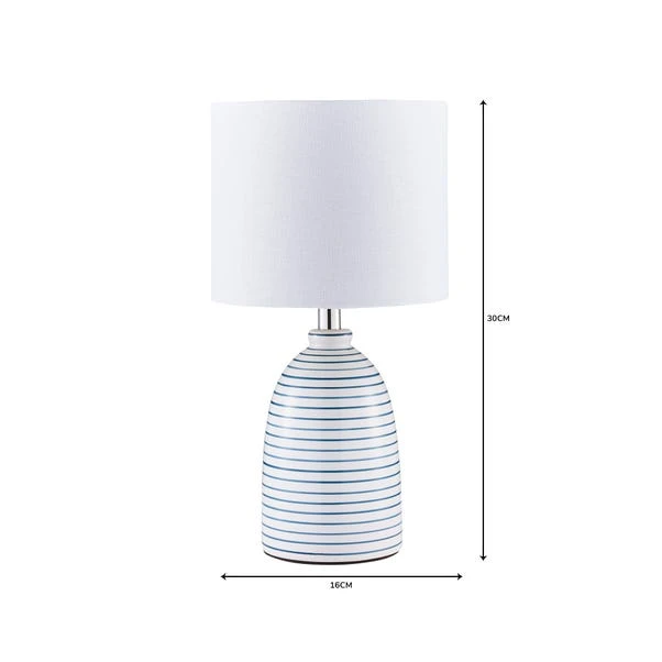 Tenby Ceramic White And Blue Table Lamp 8 Tenby Ceramic White And Blue Table Lamp - Image 6