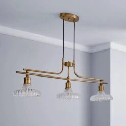 Colt Antique Brass 3 Light Diner Ceiling Light 10 Colt Antique Brass 3 Light Diner Ceiling Light -Dunelm 1000149131 alt01
