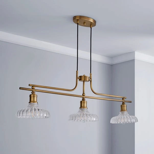 Colt Antique Brass 3 Light Diner Ceiling Light 4 Colt Antique Brass 3 Light Diner Ceiling Light - Image 2