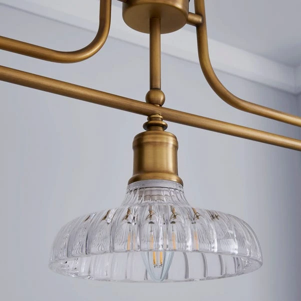 Colt Antique Brass 3 Light Diner Ceiling Light 5 Colt Antique Brass 3 Light Diner Ceiling Light - Image 3