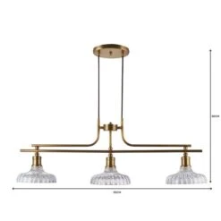 Colt Antique Brass 3 Light Diner Ceiling Light 14 Colt Antique Brass 3 Light Diner Ceiling Light -Dunelm 1000149131 alt06