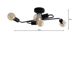 Kacy Black 4 Light Semi Flush Ceiling Light -Dunelm 1000157752 alt04