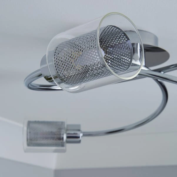 Grace 3 Light Chrome Semi Flush Ceiling Light 5 Grace 3 Light Chrome Semi Flush Ceiling Light - Image 3