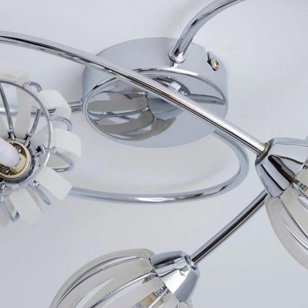 Rosa 3 Light Chrome Semi Flush Ceiling Light 6 Rosa 3 Light Chrome Semi Flush Ceiling Light - Image 4