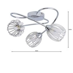 Rosa 3 Light Chrome Semi Flush Ceiling Light 13 Rosa 3 Light Chrome Semi Flush Ceiling Light -Dunelm 1000157761 alt04