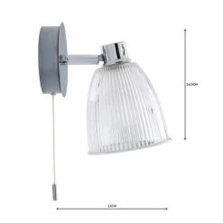 Bremont Ribbed Glass Bathroom Wall Light -Dunelm 1000157768 alt04
