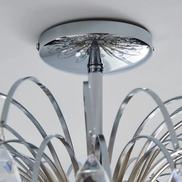 Parla Jewel 3 Light Semi Flush Ceiling Light 5 Parla Jewel 3 Light Semi Flush Ceiling Light - Image 3