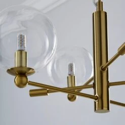 Nour 3 Light Antique Brass Semi Flush Ceiling Light -Dunelm 1000158452 alt02