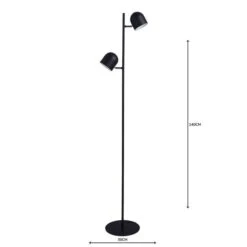 Harme 2 Light Black Touch Dimmable Floor Lamp 11 Harme 2 Light Black Touch Dimmable Floor Lamp -Dunelm 1000158545 alt04
