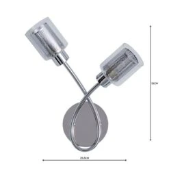 Grace 2 Light Chrome Wall Light -Dunelm 1000158745 alt04