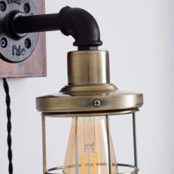 Milas Pipe Industrial Plug In Wall Light 11 Milas Pipe Industrial Plug In Wall Light -Dunelm 1000158759 alt02