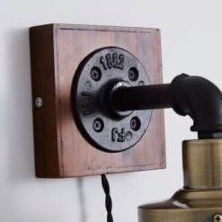 Milas Pipe Industrial Plug In Wall Light 12 Milas Pipe Industrial Plug In Wall Light -Dunelm 1000158759 alt03