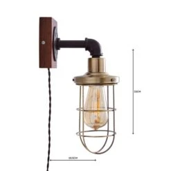 Milas Pipe Industrial Plug In Wall Light 13 Milas Pipe Industrial Plug In Wall Light -Dunelm 1000158759 alt04