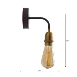 Marsden Antique Brass Industrial Wall Light 13 Marsden Antique Brass Industrial Wall Light -Dunelm 1000158761 alt04