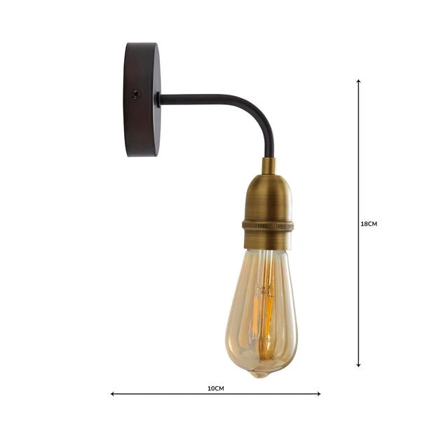 Marsden Antique Brass Industrial Wall Light 7 Marsden Antique Brass Industrial Wall Light - Image 5