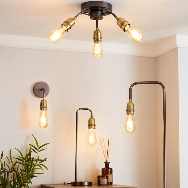 Marsden Antique Brass Industrial Wall Light 8 Marsden Antique Brass Industrial Wall Light - Image 6