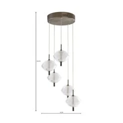 Orb LED 5 Light Cluster Ceiling Light -Dunelm 1000169210 alt07